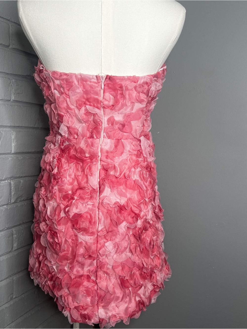 Selfie Leslie Strapless Rose-Embellished Pink Mini Dress - Picture 6 of 16